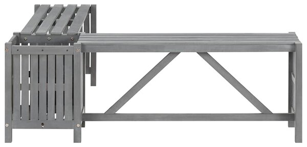 Zahradní rohová lavice s truhlíkem 117 cm masivní akácie šedá 311824