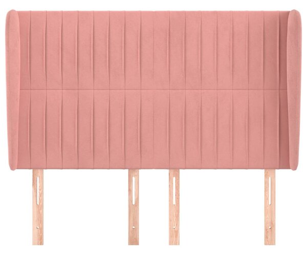 Čelo postele typu ušák růžové 147x23x118/128 cm samet 3118247