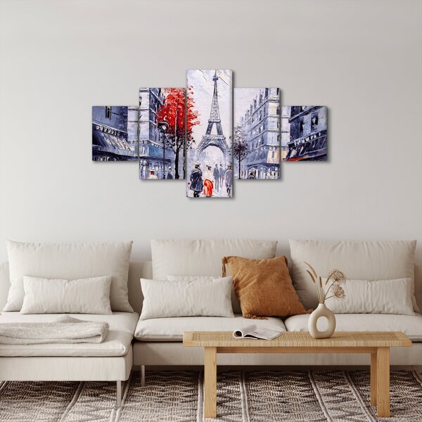 Obraz uličky v Paříži, olejomalba (125x70 cm)