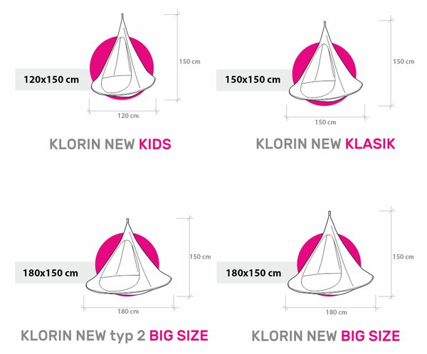 KONDELA Závěsné houpací křeslo, zelená, KLORIN NEW KLASIK CACOON HAMMOCK