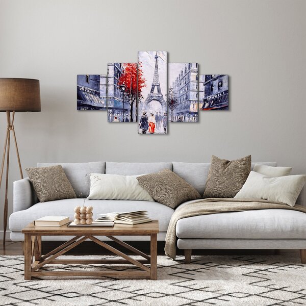 Obraz uličky v Paříži, olejomalba (125x70 cm)