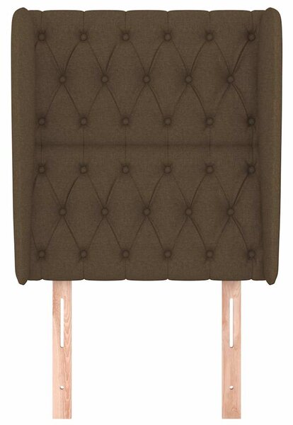 Čelo postele typu ušák tmavě hnědé 83 x 23 x 118/128 cm textil 3118269