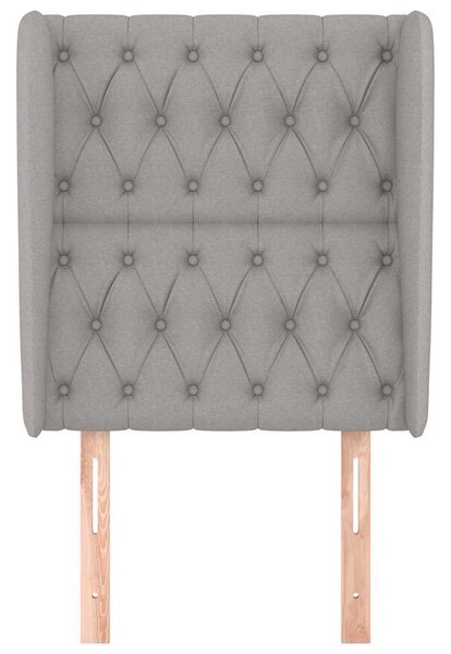 Čelo postele typu ušák světle šedé 83 x 23 x 118/128 cm textil 3118266