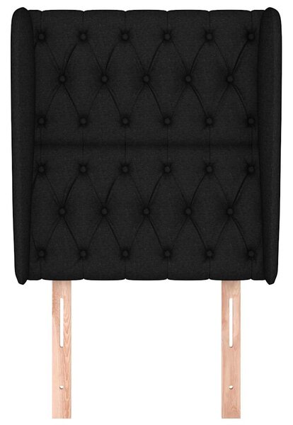 Čelo postele typu ušák černé 83 x 23 x 118/128 cm textil 3118268