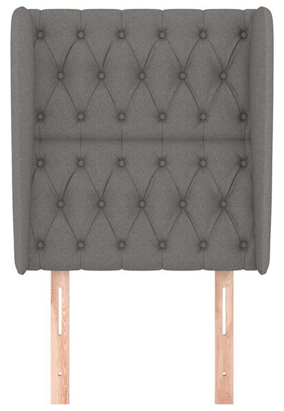 Čelo postele typu ušák tmavě šedé 83 x 23 x 118/128 cm textil 3118267