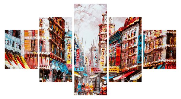 Obraz - Hong Kong, olejomalba (125x70 cm)