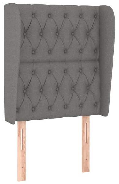 Čelo postele typu ušák tmavě šedé 83 x 23 x 118/128 cm textil 3118267