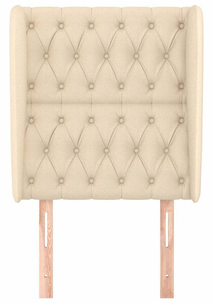 Čelo postele typu ušák krémové 83 x 23 x 118/128 cm textil 3118271