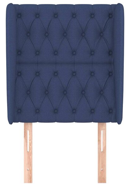 Čelo postele typu ušák modré 83 x 23 x 118/128 cm textil 3118272