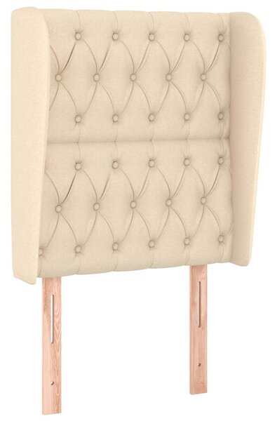 Čelo postele typu ušák krémové 83 x 23 x 118/128 cm textil 3118271