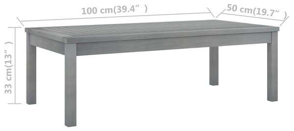 Konferenční stolek 100 x 50 x 33 cm masivní akáciové dřevo 311828