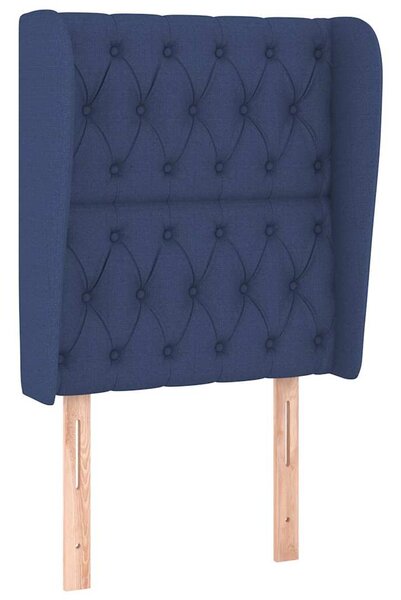 Čelo postele typu ušák modré 83 x 23 x 118/128 cm textil 3118272