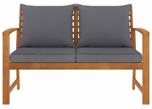 Zahradní lavice 120 cm tmavě šedá poduška masivní akácie 311830