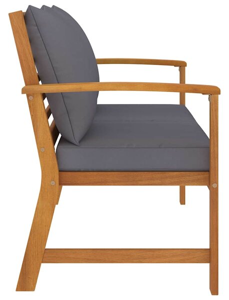 Zahradní lavice 120 cm tmavě šedá poduška masivní akácie 311830