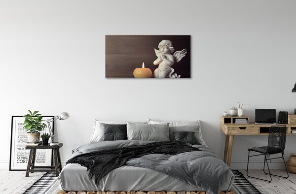 Obrazy na plátně Modlitba Anděl svíčka 100x50 cm