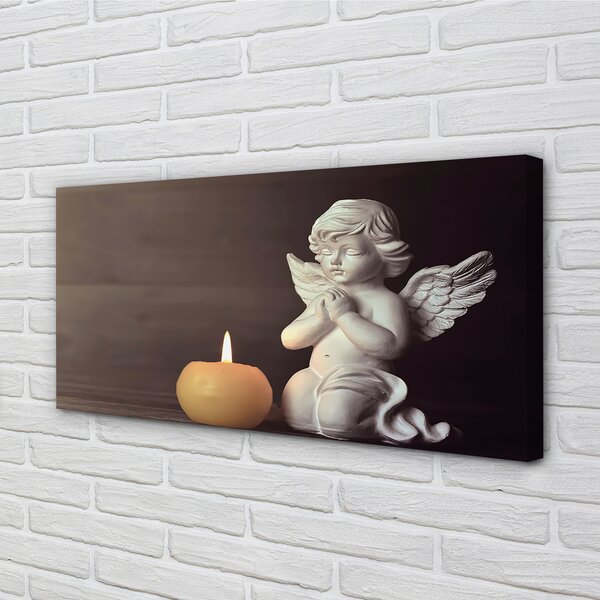 Obrazy na plátně Modlitba Anděl svíčka 100x50 cm