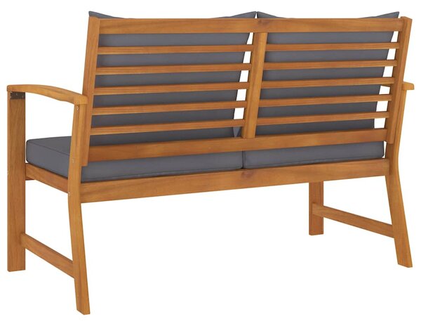 Zahradní lavice 120 cm tmavě šedá poduška masivní akácie 311830