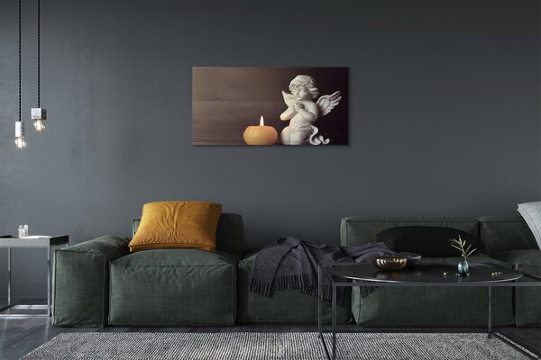Obrazy na plátně Modlitba Anděl svíčka 100x50 cm