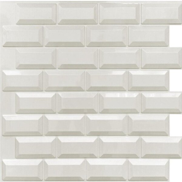 Obkladové panely 3D PVC 11026, rozměr 595 x 560 mm, bílé METRO 3D, IMPOL TRADE