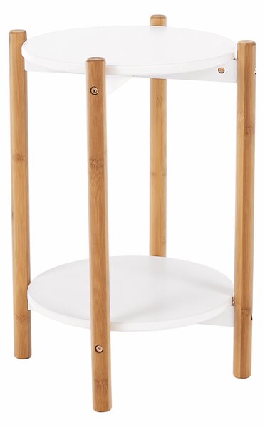 Příruční/noční stolek Baron (bílá + přírodní). 1028673