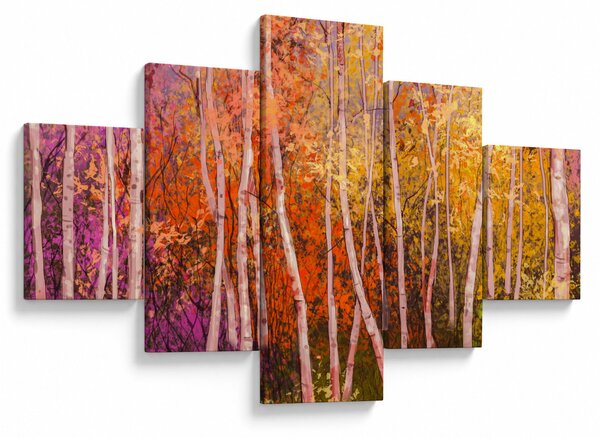 Obraz barevného lesa (125x70 cm)