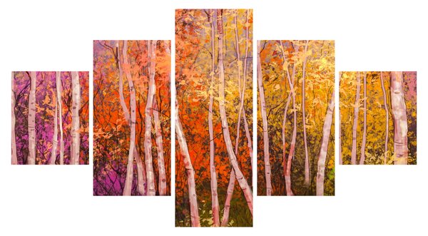 Obraz barevného lesa (125x70 cm)