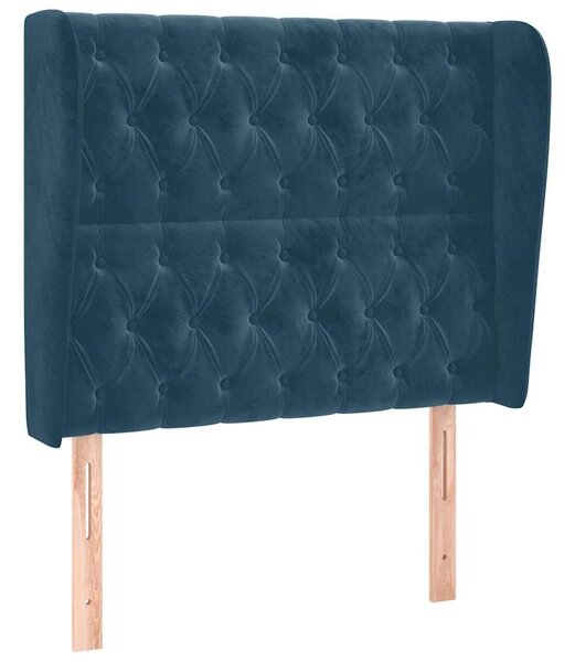 Čelo postele typu ušák tmavě hnědé 103x23x118/128 cm textil 3118338