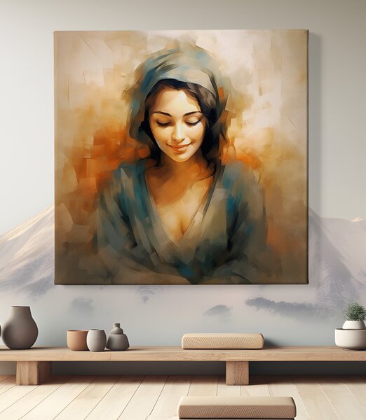 Obraz na plátně - Meditace, abstrakce, žena, vnitřní spokojenost FeelHappy.cz Rozměr (Šířka/Výška): 60 x 60 cm