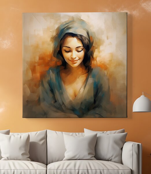 Obraz na plátně - Meditace, abstrakce, žena, vnitřní spokojenost FeelHappy.cz Rozměr (Šířka/Výška): 60 x 60 cm
