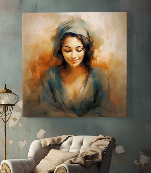 Obraz na plátně - Meditace, abstrakce, žena, vnitřní spokojenost FeelHappy.cz Rozměr (Šířka/Výška): 60 x 60 cm
