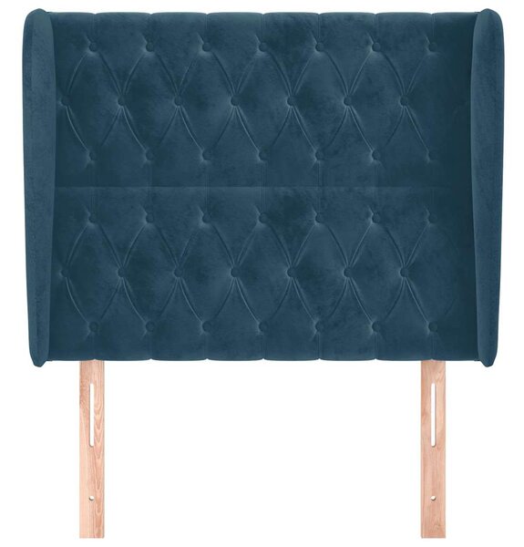 Čelo postele typu ušák tmavě hnědé 103x23x118/128 cm textil 3118338