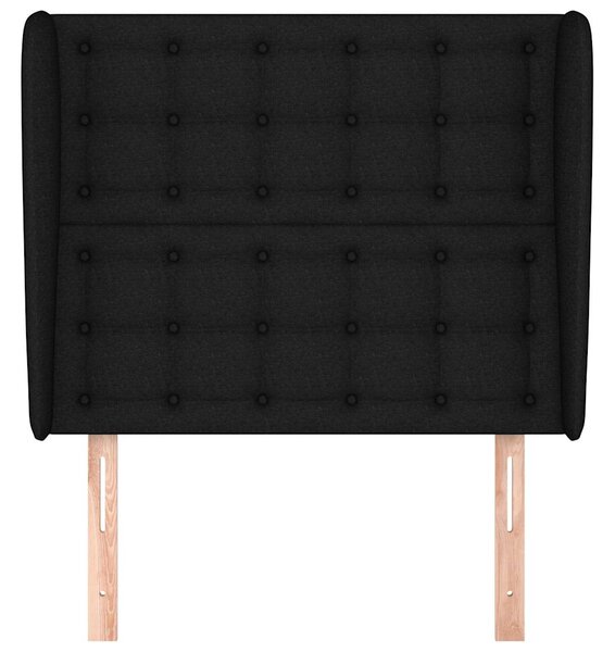 Čelo postele typu ušák černé 103x23x118/128 cm textil 3118382