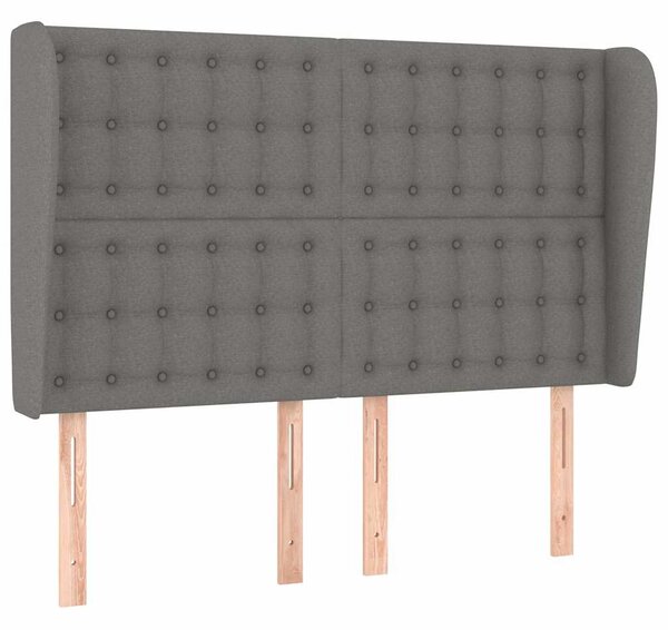 Čelo postele typu ušák tmavě šedé 147x23x118/128 cm textil 3118389