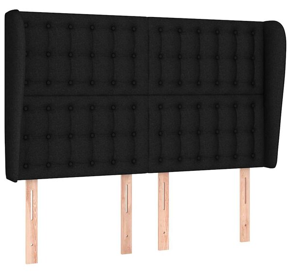 Čelo postele typu ušák černé 147x23x118/128 cm textil 3118390