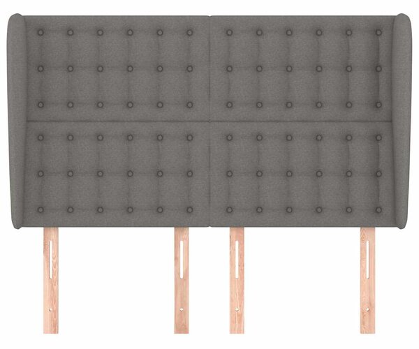 Čelo postele typu ušák tmavě šedé 147x23x118/128 cm textil 3118389