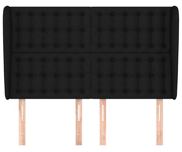 Čelo postele typu ušák černé 147x23x118/128 cm textil 3118390