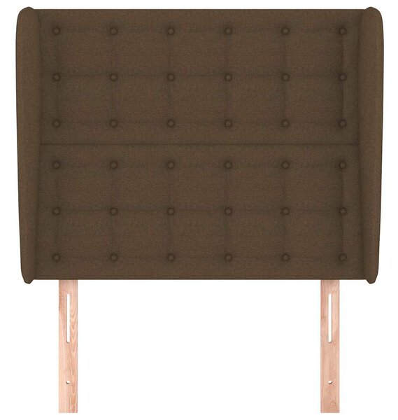 Čelo postele typu ušák tmavě hnědé 93x23x118/128 cm textil 3118375