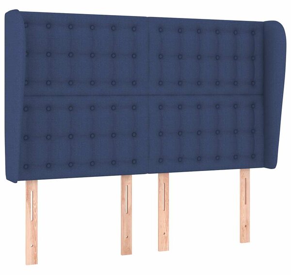 Čelo postele typu ušák modré 147x23x118/128 cm textil 3118394