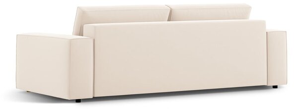 Béžová sametová rozkládací/s úložným prostorem pohovka 247 cm Jodie – Micadoni