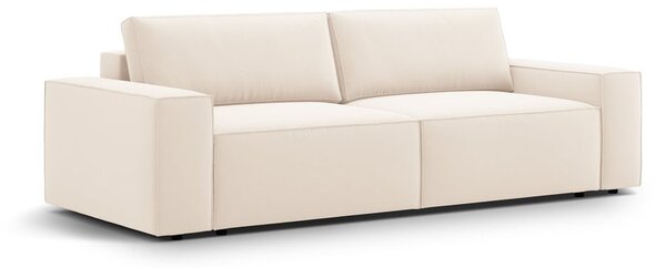Béžová sametová rozkládací/s úložným prostorem pohovka 247 cm Jodie – Micadoni