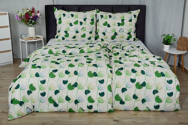 Povlecení mikro BASIC TULIPA mlécné 140x200 cm kvetiny
