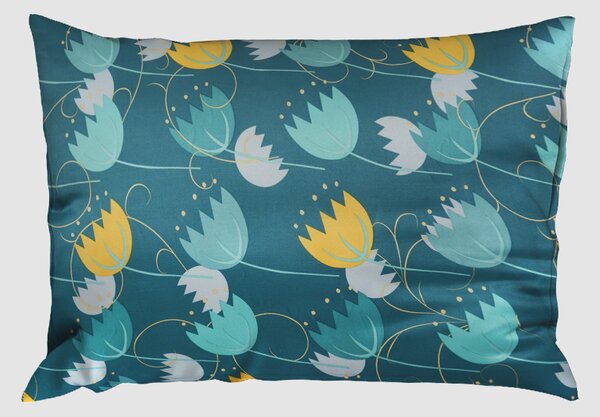 Povlecení mikro BASIC TULIPA petrolejové 140x200 cm kvetiny