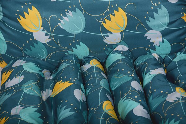 Povlecení mikro BASIC TULIPA petrolejové 140x200 cm kvetiny