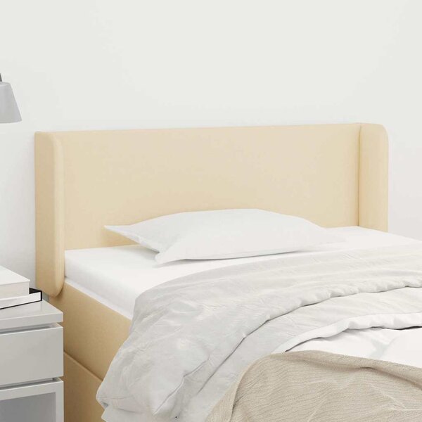 Čelo postele typu ušák krémové 83 x 16 x 78/88 cm textil 3118467
