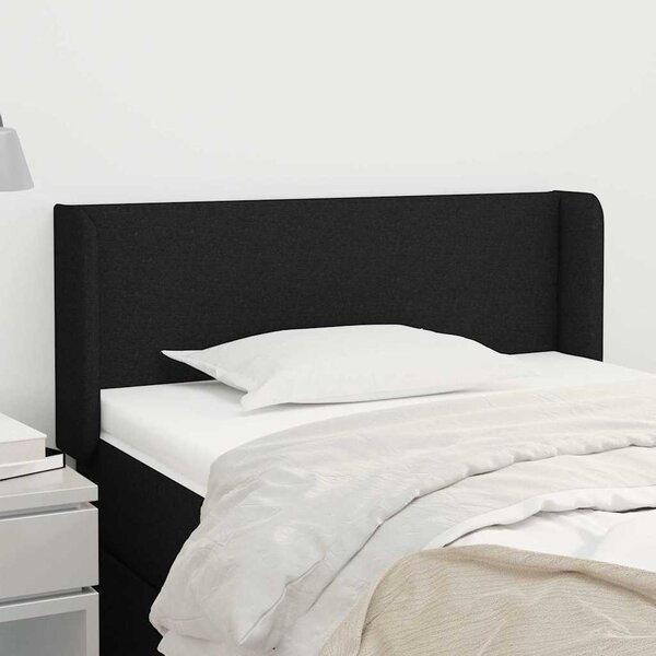 Čelo postele typu ušák černé 83 x 16 x 78/88 cm textil 3118464