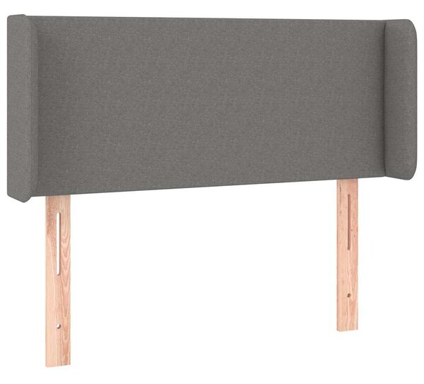 Čelo postele typu ušák tmavě šedé 83x16x78/88 cm textil 3118463