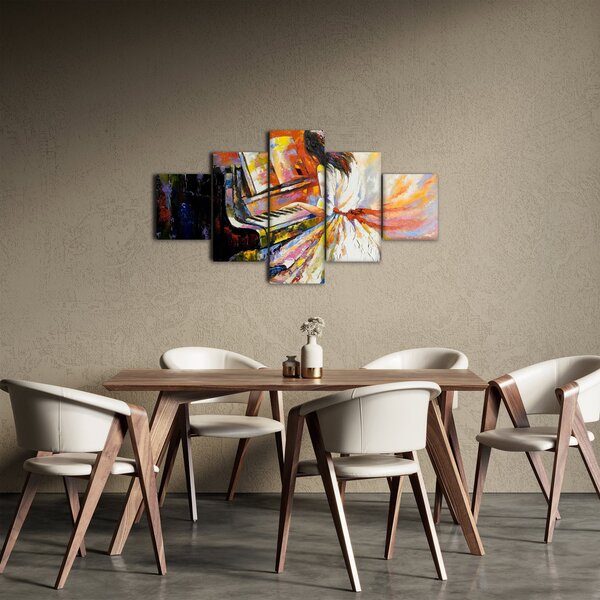 Obraz - Žena hrající na piáno (125x70 cm)