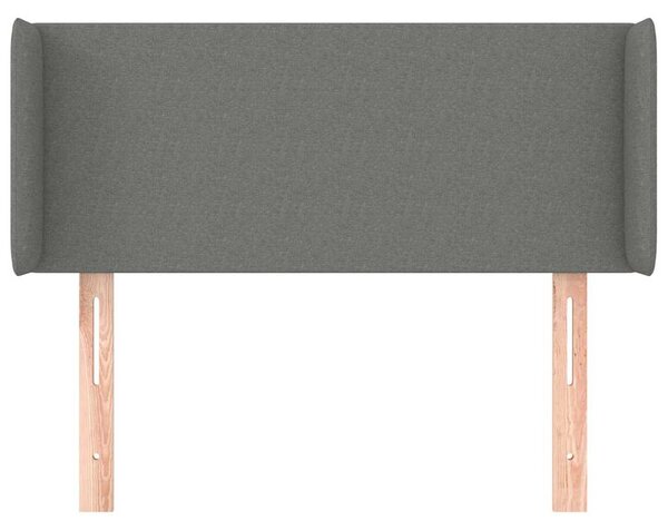 Čelo postele typu ušák tmavě šedé 83x16x78/88 cm textil 3118463