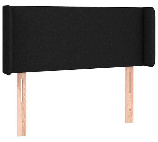 Čelo postele typu ušák černé 83 x 16 x 78/88 cm textil 3118464