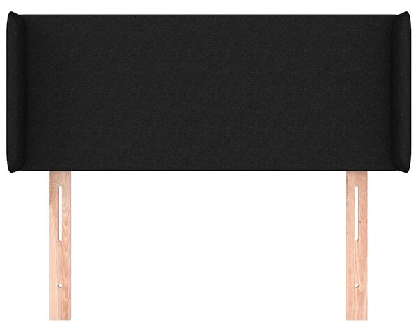 Čelo postele typu ušák černé 83 x 16 x 78/88 cm textil 3118464
